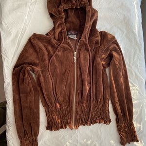 Retro X0X0 velour cropped hoodie - size Medium